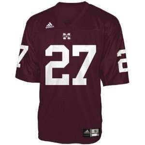 : adidas Mississippi State Bulldogs #27 Maroon Youth Replica Football 