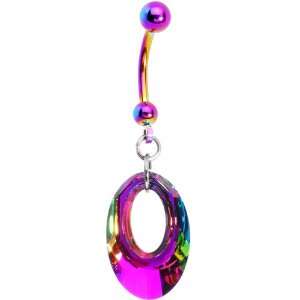Limited Edition Rainbow Helios Belly Ring MADE WITH SWAROVSKI ELEMENTS