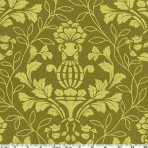  45 Wide City Bloom Damask Lime/Moss Fabric By The Yard 