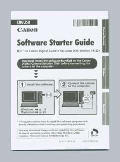 Canon Software Starter Guide f/ Disk Version 31/32 E,S  