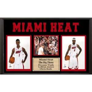  Miami Heat The Big Three 8 x 10 with Nameplate in a 15 
