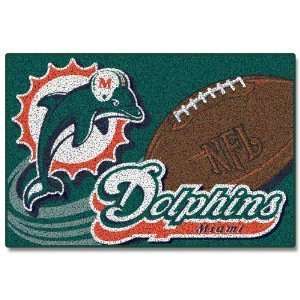  Miami Dolphins NFL Non Skid Tufted 20x30 Floor Rug 
