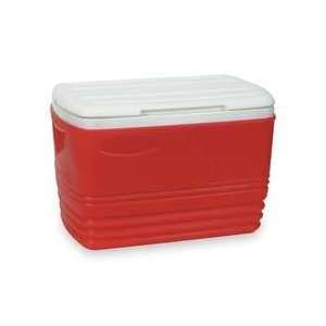 Industrial Grade 4AAP6 Ice Chest, 36 Qt, Red, Top Open Lid:  