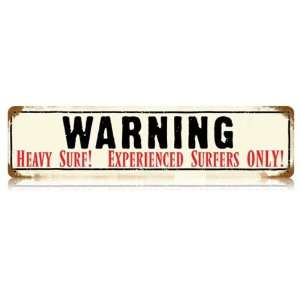  Warning Heavy Surf Metal Sign: Home & Kitchen