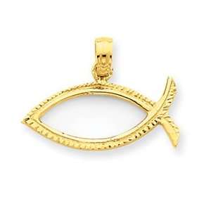  14k Ichthus Fish Pendant   JewelryWeb Jewelry