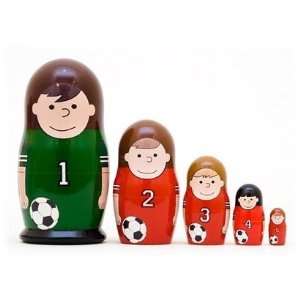  St. George 5 piece Russian Woodburned Nesting Doll: Home 