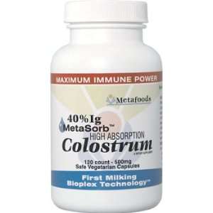  MetaSorb 40% Ig Colostrum, 120 capsules 500 mg each 
