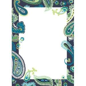   Peel & Stick Paisley Please Dry Erase Message Board with Marker, Blue