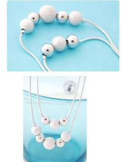 1Pcs x Korean Fashion Nice Scrub Double Beads Ball String Necklace 