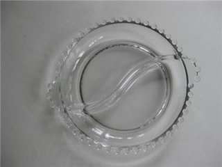 Round Candlewick Imperial Glass divided relish bowl  