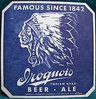 VINTAGE IROQUOIS BEER TAY LINER BLUE INDIAN HEAD 6 X 6