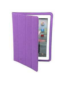 purple iPad 2 Magnetic Leather Smart Cover W/ Back Case  