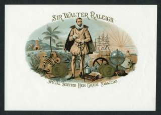 Sir Walter Raleigh on Vintage Cigar Label Art  
