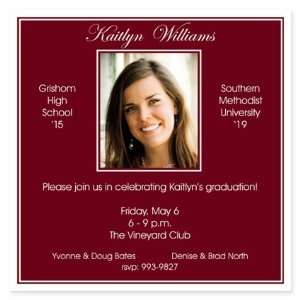  Maroon Border Graduation Invitations Health & Personal 