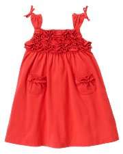 NWT Janie and Jack Island Dressing Knit Coral Dress & Bows 5T