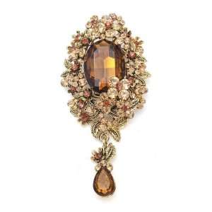    Mariell ~ Dramatic Victorian Golden Bouquet Brooch Jewelry