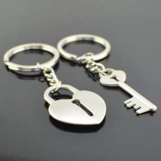 pair Simple and stylish lock and key Lovers key chain Q055  