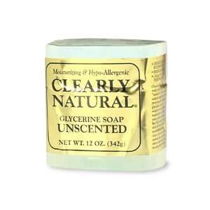  Clearly Natural Glycerine Soap, Unscented, 4 Ounce Bars (3 