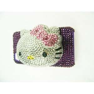  Handcrafted 3D Purple & Silver Hello Kitty Crystals iPhone 