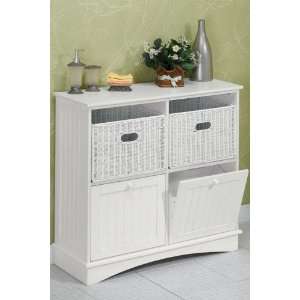  Madison Double Hamper Cabinet With Two Wicker Baskets 