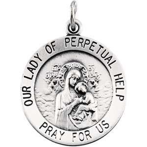    Lady of Perpetual Help Medal 18.5mm   Sterling Silver Jewelry