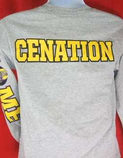 John Cena Gray Cenation Long Sleeve WWE T shirt  