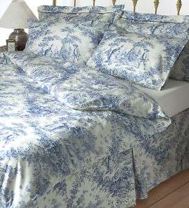 Toile de jouy blue bedding set 100% cotton  