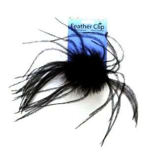  Black Ostrich Feather Clip: Home & Kitchen