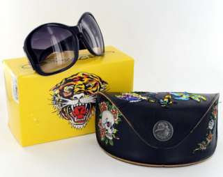 ED Hardy BUTTERFLIES Sunglasses Black EHS 049 Crystals  