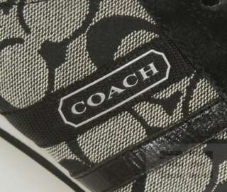  Black Monogram Canvas & Suede Trim Katelyn Sneakers Size 8M  