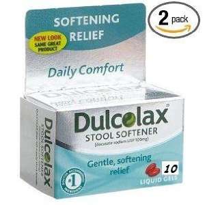 Dulcolax Stool Softener, 10 Count Liquid Gels (Pack of 2 