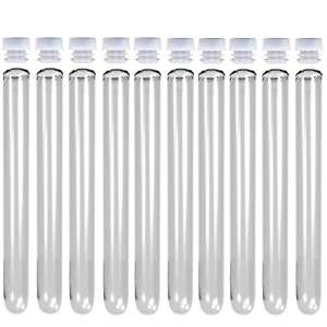 10 Pack, 16x150mm Clear Plastic Test Tubes 201A5  