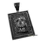 All Black Icy Lab Made 3D Jesus Pendant w/ Franco Chain
