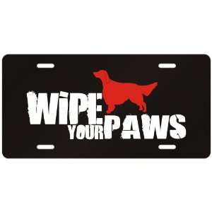   English Setter / Wipe Your Paws  License Plate Dog