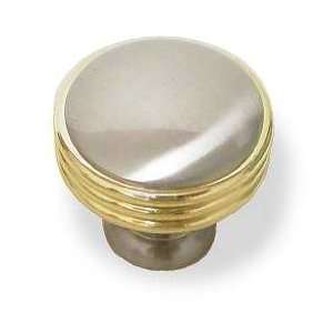   Nickel Knob With Brass Grooved Bands L PN1035 PBN C