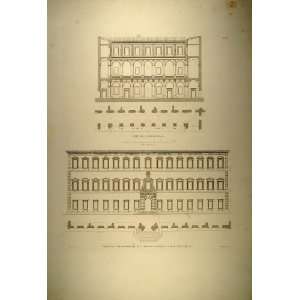  1860 Engraving Facade St. John Lateran Palace Rome 