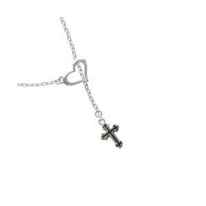   : Small Botonee Cross Heart Lariat Charm Necklace [Jewelry]: Jewelry