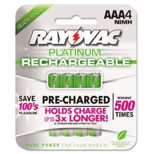  Rayovac Platinum Rechargeable NiMH Batteries RAYPL724 4 