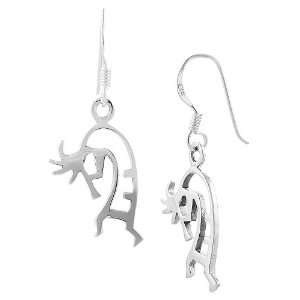  Sterling Silver Kokopelli Dangle Earrings: Jewelry