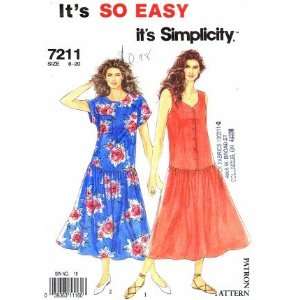   Pattern Misses Dropped Waist Dress Size 8   20: Arts, Crafts & Sewing