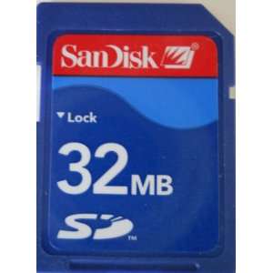   32GB SanDisk 32MB SD Secure Digital Flash Memory Card. NOTE: NOT 32GB