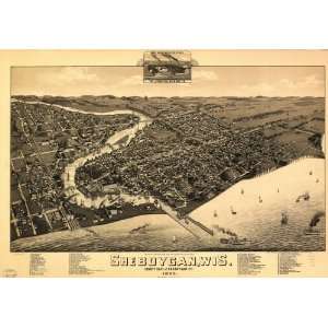 Historic Panoramic Map Sheboygan, Wis., county seat of Sheboygan Cty 