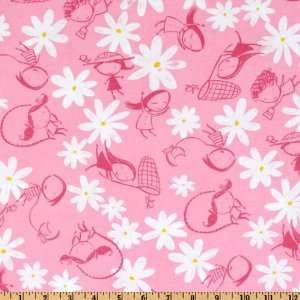  44 Wide Hopscotch Allover Girls Pink Fabric By The Yard 