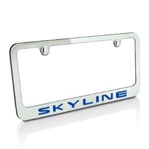  Nissan Blue Skyline Chrome Metal License Plate Frame for 