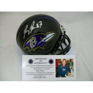 Ray Rice Autographed Helmet   Mini:  Sports & Outdoors