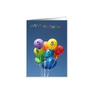  5th Birthday Card colored balloons Card: Toys & Games