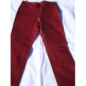  Womens Red Leather Pants 