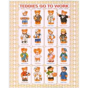 Teddies Go to Work   Family Poster   16 x 20