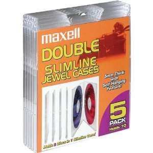    Maxell 190130 5 Pack Double Slimline Jewel Cases