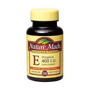  Nature Made Vitamin E 400 IU Water Soluable 100 Softgels 